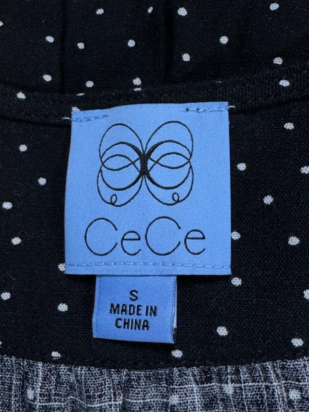 CeCe Black and White Polka Dot Dress Flowy Size Small - Picture 14 of 16